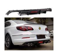 Compatibile con VW Passat CC Spoiler 2009-2017 Shark Style con diffusore di luce paraurti posteriore in fibra di carbonio(Gloss black)