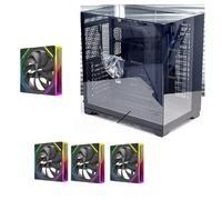 Compatibile con WJCOOLMAN - Custodia for PC da gioco Horizon S1/S3 ATX/M-ATX, vista mare su tre lati in vetro, chassis desktop con dispositivo di raffreddamento dell'acqua 240/360(S3 Black 8Prox4)