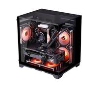 Compatibile con WJCOOLMAN - Custodia for PC da gioco Horizon S1/S3 ATX/M-ATX, vista mare su tre lati in vetro, chassis desktop con dispositivo di raffreddamento dell'acqua 240/360(S1 Black)