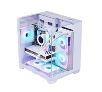 Compatibile con WJCOOLMAN - Custodia for PC da gioco Horizon S1/S3 ATX/M-ATX, vista mare su tre lati in vetro, chassis desktop con dispositivo di raffreddamento dell'acqua 240/360(S1 White)