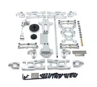 Compatibile Con WLtoys 144001 144002 144010 1/14 RC Auto Parti Di Aggiornamento Kit In Metallo Per Braccio Oscillante Asta Collegamento Blocco Sterzo RC Parti Auto(Silver)