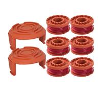Compatibile con Worx WG180 /WG163/ WG175 Bobina,Ø 1,65 mm 3 metro,tagliaerba per trimmer,Bobine Tagliaerba,6 Bobine Tagliaerba+2 Bobina Tappi,Linea Trimmer Bobina di Ricambio