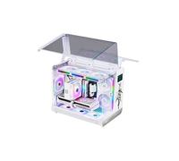 Compatibile con X-GAMERX - Custodia for PC Future Wings LCD Edition, Black Seaview, MATX verticale, raffreddamento ad acqua a 360°, chassis Eurowing a doppia porta(Digital White)