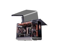 Compatibile con X-GAMERX - Custodia for PC Future Wings LCD Edition, Black Seaview, MATX verticale, raffreddamento ad acqua a 360°, chassis Eurowing a doppia porta(LCD Black)