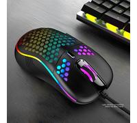 Compatibile con Xiaomi Mouse da gioco wireless 2.4G Mouse cablato portatile con illuminazione RGB Mouse ricaricabile Design ergonomico a nido d'ape