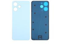 compatibile con XIAOMI REDMI 12 4G/5G Copri Batteria Ricambio Protezione Posteriore Back Cover Retro Scocca rigida vetro plastificato + biasesivo (Blu) (AZZURRO)