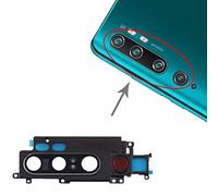 COMPATIBILE con Xiaomi Redmi Mi CC9 Pro/Mi Note 10 / Mi Note 10 Pro Ricambio vetro posteriore vetrino scocca lente obbiettivo+Cornice RING rear fotocamera BACK camera (SILVER/ARGENTO)