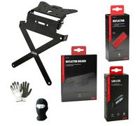 COMPATIBILE CON YAMAHA FAZER 8 800 ABS KIT PER MOTO PORTATARGA SPORTIVO+SUPPORTO CATAR. TARG CATARIFRANGENTE+LUCE TARGA LAMPA 4 ARTICOLI UNIVERSALI TUTTI OMOLOGATI