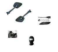 COMPATIBILE CON YAMAHA T-MAX 530 2012-2019 COPPIA DI SPECCHIETTI DA MANUBRIO FAR RETROVISORE OMOLOGATO E13 SPECCHIO IN ALLUMINIO NERO 7017+7017 + KIT DI MONTAGGIO SPECIFICO G18BB7047D+S