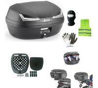 COMPATIBILE CON YAMAHA T-MAX 560 BAULETTO PER MOTO SCOOTER VALIGIA TOPCASE MONOLOCK 45L BAULE NERO CON CATADIOTTRI FUMÉ+PIASTRA E KIT PER AGGANCIO AL TUO PORTAPACCHI