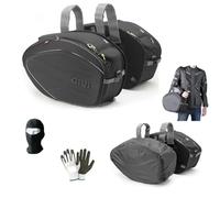 COMPATIBILE CON YAMAHA T-MAX 560 COPPIA DI BORSE LATERALI MOTO SCOOTER BORSONE ESPANDIBILE 40 LT ATTACCO CON CINGHIE MAX 5KG VALIGIA ANTIPIOGGIA 320MMX180MM>280MMX530MM