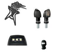 COMPATIBILE CON YAMAHA TZR 50 KIT PER MOTO PORTATARGA REGOLABILE UNIVERSALE+2 FRECCE A LED NANO+LUCE TARGA A 3 LED SMD TUTTO OMOLOGATO