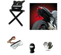 COMPATIBILE CON YAMAHA WR 125 X KIT PORTATARGA+FANALE POSTERIORE PER MOTO SUPPORTO PER TARGA UNIVERSALE+FANALINO DI CODA A LED 12V 3 FUNZIONI: LUCE POSIZIONE,STOP,TARGA