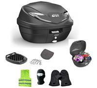 COMPATIBILE CON YAMAHA X-MAX 250 MOMO DESIGN BAULETTO PER PORTAPACCHI POSTERIORE MOTO SCOOTER BAULE B360NT2 TECH 39 LT + PIASTRA CAPIENZA 2 CASCHI JET O 1 CASCO INTEGRALE/MODULARE