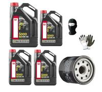 COMPATIBILE CON YAMAHA XJR 1300 CAMBIO OLIO PER MOTO 4 LITRI DI OLIO 10W40 5000 4T TECNOLOGIA HC-TECH + FILTRO OLIO TAGLIANDO MOTORE