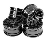 Compatibile Con YOKOMO D5 Per Tamiya Per TT02 1/10 RC Per Touring Car Parti Di Aggiornamento 4 Pezzi CNC Cerchione In Lega Alluminio E Mozzo Pneumatico RC Parti Auto(Black)