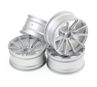 Compatibile Con YOKOMO D5 Per Tamiya Per TT02 1/10 RC Per Touring Car Parti Di Aggiornamento 4 Pezzi CNC Cerchione In Lega Alluminio E Mozzo Pneumatico RC Parti Auto(Silver)