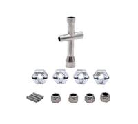 Compatibile Con Yudi 1/16 GR M16 RC Auto Parti Upgrade Metallo Kit Boccole Ruote Grandi Da 12 Mm Con Dado Antiallentamento RC Parti Auto(Silver)