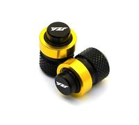 Compatibile con YZF R1 R3 R6 R25 R125 R7 R1M YZFR6 YZFR1 YZFR3 Tappo aria for valvola pneumatico CNC for moto Copertura ermetica for ruota(1Pair Gold-01)