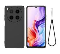 Compatibile con ZTE Blade V70 Max, ZTE Blade V70 Max custodia in gel di silicone liquido con fodera in morbida microfibra guscio protettivo (Nero)