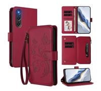 Compatibile con ZTE Nubia RedMagic 10 air Custodia magnetica con supporto in pelle PU Red
