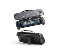 compatibile Custodia protettiva integrale per Nintendo Switch 2 con base in TPU e cover in ABS, supporto integrato e maniglia per il trasporto (nera)