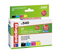 edding - Cartuccia di inchiostro EDD-540, sostituisce HP 934XL/935XL (C2P23/C2P24/C2P25/C2P26) Multipack 4 - nero, ciano, magenta, giallo - 1 x 45 + 3 x 12 ml