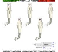 Compatibile Elkron 5 Pz. Contatti Magnetici ABS Porte Blindate Incasso Antifurto