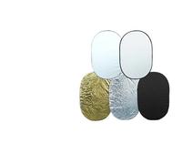 Compatibile for il controllo della luce fotografica - Riflettore rotondo 5 in 1 30/60/80/110 cm Argento/Oro/Traslucido/Nero/Bianco Con supporto(60x90cm 5in1)