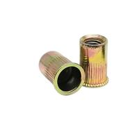 Compatibile for inserto rivetto filettato testa piatta piccolo svasato semi-esagono esagonale Rivnut Nutsert acciaio al carbonio(Yellow,20pcs M6)