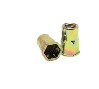 Compatibile for inserto rivetto filettato testa piatta piccolo svasato semi-esagono esagonale Rivnut Nutsert acciaio al carbonio(Type E,10pcs M10)