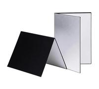 Compatibile for la fotografia in interni ed esterni - Pannello diffusore riflettore di luce da studio in cartone pieghevole 3 in 1 da 17"x12"(A4 Black W Silver)