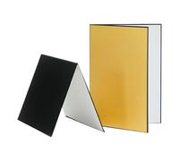 Compatibile for la fotografia in interni ed esterni - Pannello diffusore riflettore di luce da studio in cartone pieghevole 3 in 1 da 17"x12"(A4 Black W Gold)
