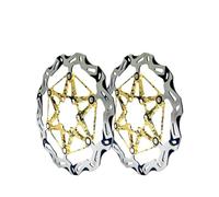 Compatibile for YOD4 rotore del freno della bicicletta a 6 fori e bloccaggio centrale 160mm 180mm 203mm 1.95mm MTB bici da strada(160mm 2 pcs)