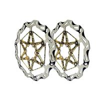 Compatibile for YOD4 rotore del freno della bicicletta a 6 fori e bloccaggio centrale 160mm 180mm 203mm 1.95mm MTB bici da strada(180mm 2 pcs)