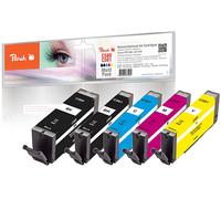 Peach PI100-356 cartuccia d'inchiostro 5 pz Compatibile Resa standard Nero, Ciano, Magenta, Giallo NEW