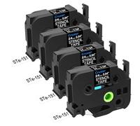 Compatibile per Brother Mobile Solutions STe-151 24 mm (0,7") Stencil Nastro Stenciltape Elettrolitico Inciso Metallo per P-Touch 3M (9,8 Ft) PT-D600 PT-D610BT PT-P710BT