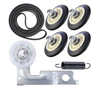 Compatibile per LG, Compatibile per Kenmore Kit riparazione asciugatrice | Rullo 4581EL2002C, cinghia di trasmissione 4400EL2001A, puleggia tendicinghia e molla 4561EL3002A