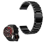 Compatibile per Metal Acier Classique Bracelet De Remplacement Compatibile per Smartwatch Orologio Intelligente Uomo 1,43" KOSPET TANK T3 Ultra 2 (22mm_Nero)