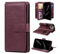 Compatibile per OPPO A3 Pro 5G / A80 5G (Couleur: rosso scuro) Custodia a portafoglio in pelle con scomparti per schede multiple