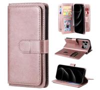 Compatibile per OPPO A5X 5G / A3 4G / A3 5G / A60 5G / A40 4G (Couleur : oro rosa) Custodia a portafoglio in pelle multi slot per schede flip back caso