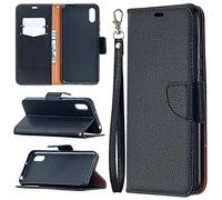 Compatibile per XIAOMI REDMI 9AT / 9i / M2006C3LVG Custodia COVER stand flip LIBRO magnetica GEL silicone tpu PORTAFOGLIO protezione eco pelle porta carte Nero