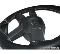 Compatibile Suzuki Baleno Volante IN Pelle Nera Cover 1995-2003 Bianco Cuciture