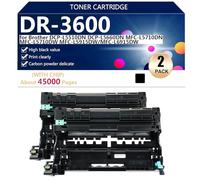 Compatibile Unità Tamburo DR-3600 di Ricambio per Brother DCP-L5510DN DCP-L5660DN MFC-L5710DN MFC-L5710DW MFC-L5915DW MFC-L6915DW Stampanti, Volumi di Stampa Elevati,Black-2 pack