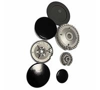 COMPATIBILI CON ALCUNI MODELLI verifica misure in descrizione prodotto BEKO SMEG CANDY GLEM GAS SERIE 4 FORNELLI 1 GRANDE 2 MEDI UGUALI 1 PICCOLO PIATTELLO IN GHISA SMALTATO NERO LUCIDO