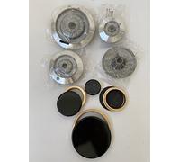 COMPATIBILI CON ARISTON SAMET SET 4 BRUCIATORI 4 ANELLI OTTONE SPARGIFIAMMA 4 PIATTELLI NERO LUCIDO PER CUCINA A GAS (no originali adattabili di qualità trentennale) KIT 640-SA 47200