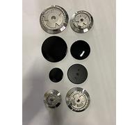 COMPATIBILI CON IGNIS WHIRLPOOL 4 bruciatori in alluminio con bordo satinato lucido 4 piattini in ferro smaltato per piano cottura a gas KIT B 2543-8P