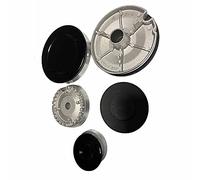 COMPATIBILI CON INDESIT BEKO SET 4 PIATTELLI SPARTIFIAMMA CON BORDO SUPERIORE SALVA FIAMMA + 4 BRUCIATORI no originali adattabili di ottima qualità piani cottura e cucine a gas