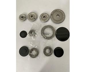 COMPATIBILI CON REX CASTOR ZANUSSI ELECTROLUX SET 12 P.4 BRUCIATORI 4 SPARTIFIAMMA 4 PIATTELLI NERO LUCIDO PER CUCINA A GAS (no originali adattabili)