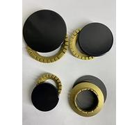 STAR 4 spartifiamma in ottone 4 piattelli in ghisa smaltata nero lucido